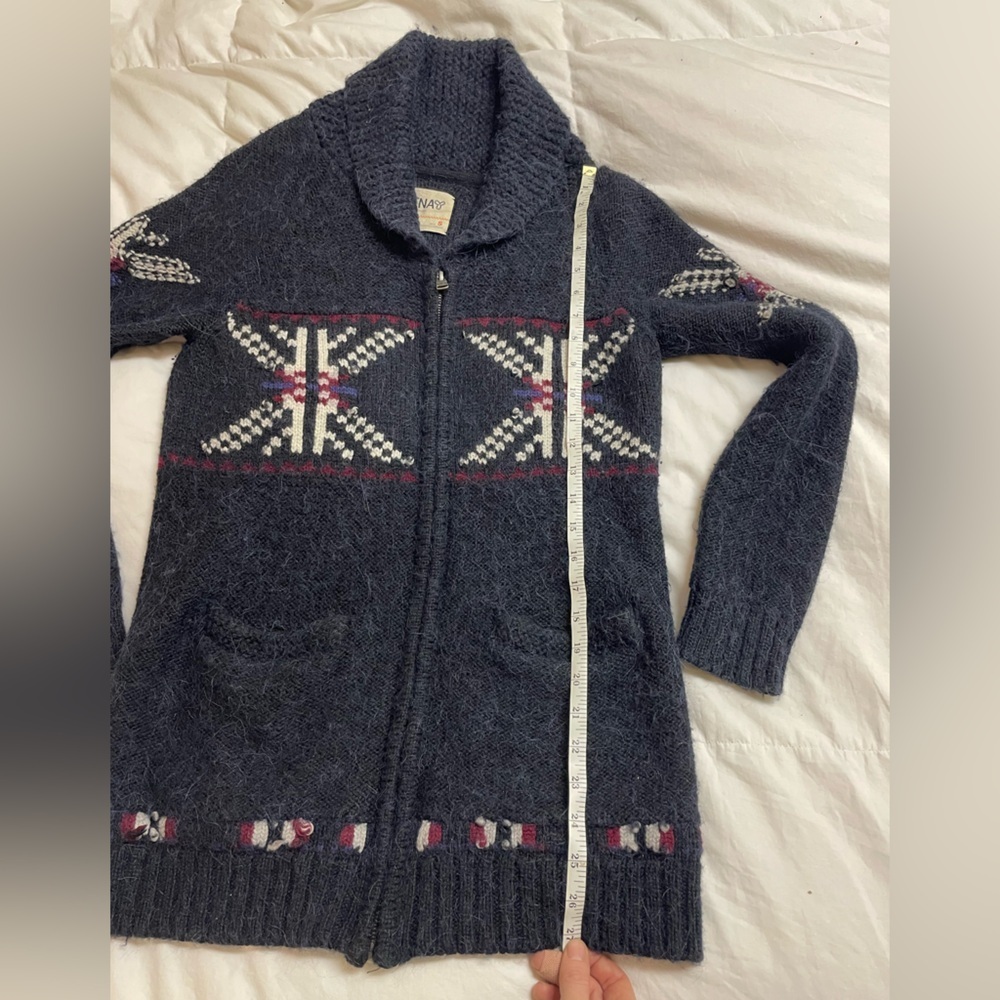TNA Merino & Alpaca Wool Jacket Womens Small Cowachin Coastal Thick Cozy Zip Up - Picture 4 of 6